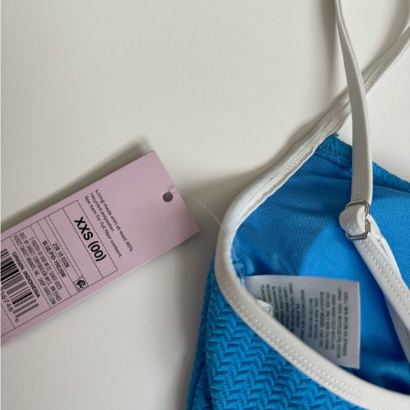 Wild Fable Blue High Leg One Piece Swim Suit Women’s Size XXS NWT Bathing Suit - Picture 3 of 6